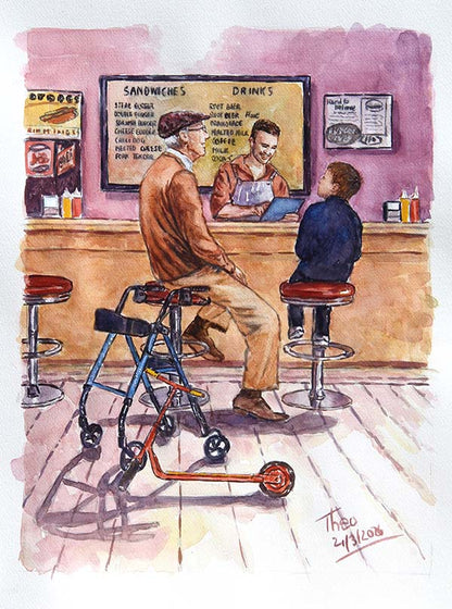Watercolour painting, Generations