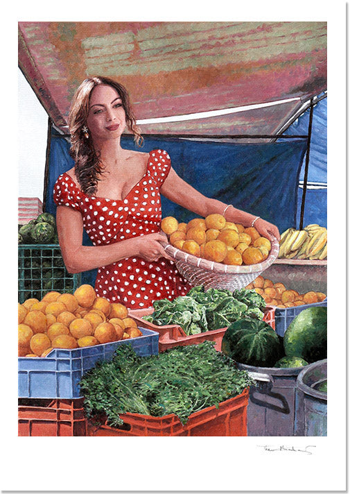 Fine Art Print, Tonia Buxton Lady At The Market by Theo Michael