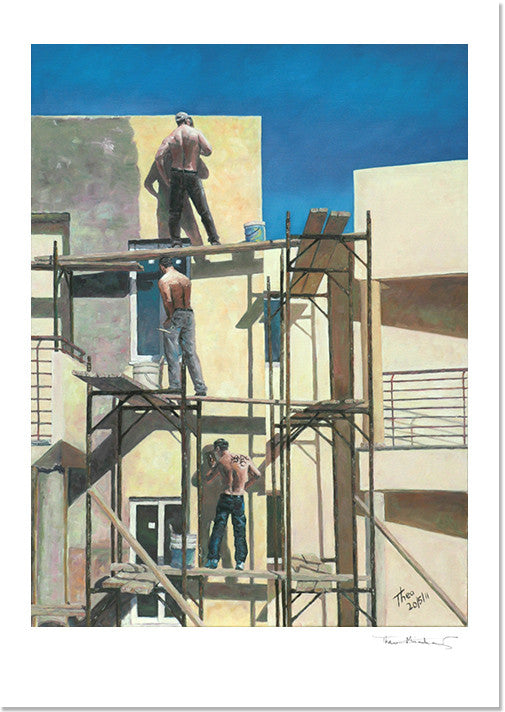 Mediterranean Fine Art Print by Theo Michael, Men At Work