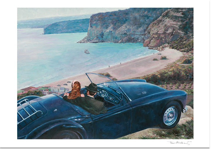 Mediterranean Fine Art Print by Theo Michael, Car With A View Kourion Beach Cyprus