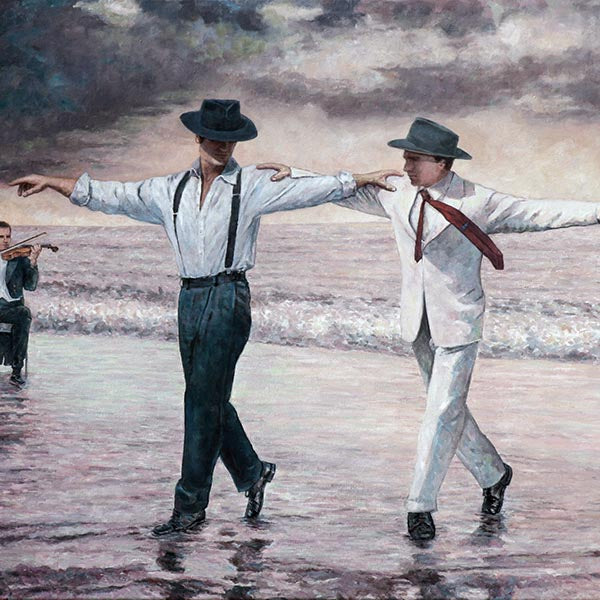 Cyprus traditions Cyprus Life, The Beach Quartet  oil painting by Theo Michael