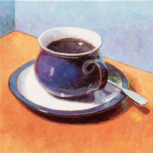 oil paintings for the kitchen, fine art print of a Denby coffee cup by Theo Michael