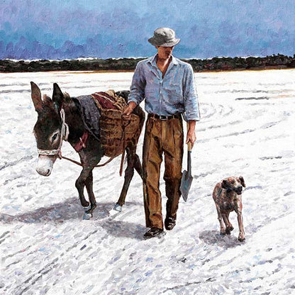 Salt Lake worker, Cyprus traditions an oil painting by Theo Michael