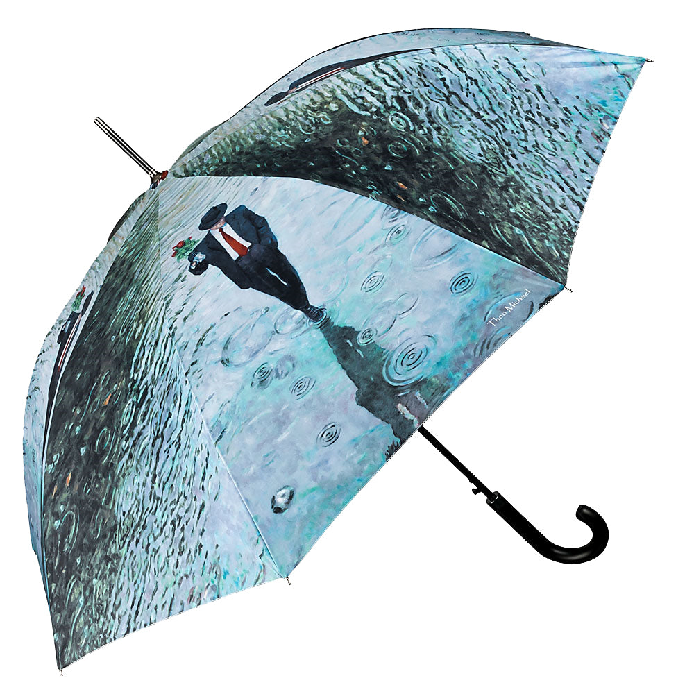 unique umbrella, an art design by Theo Michael after the oil painting Romance Isn't Dead