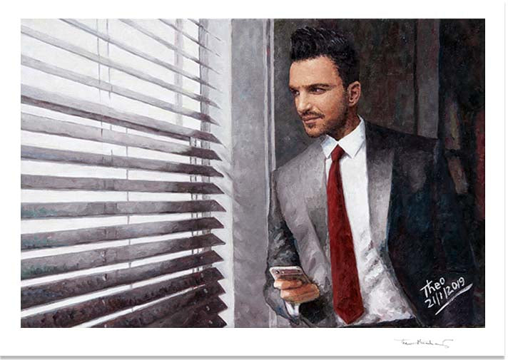 Peter Andre painting by Theo Michael, The Waiting Game
