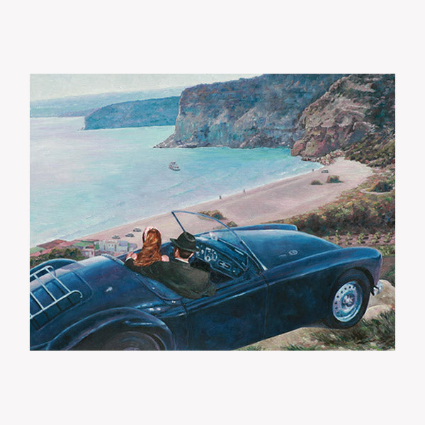 Mediterranean Wall Art by Theo Michael, Car With A View over Kourion Bay