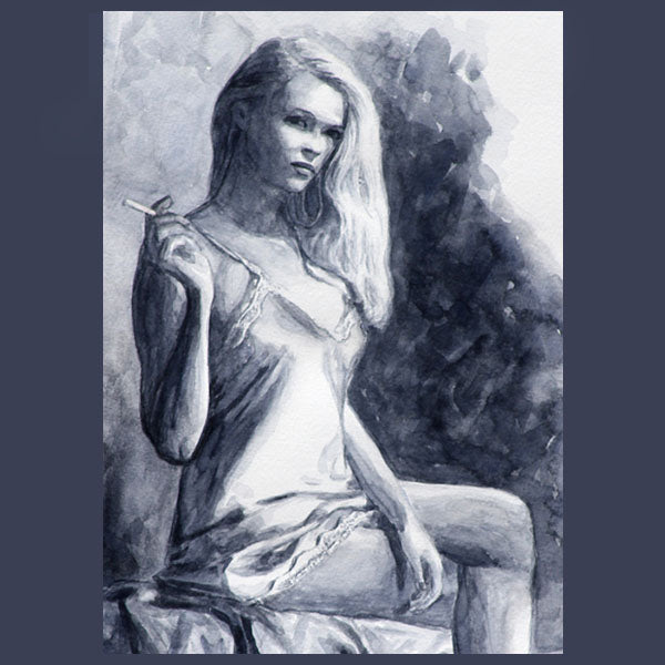 Watercolour sketch, Lady Sitting