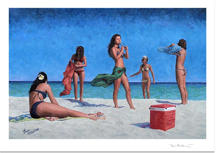 oil painting of Agia Napa beach by Theo Michael