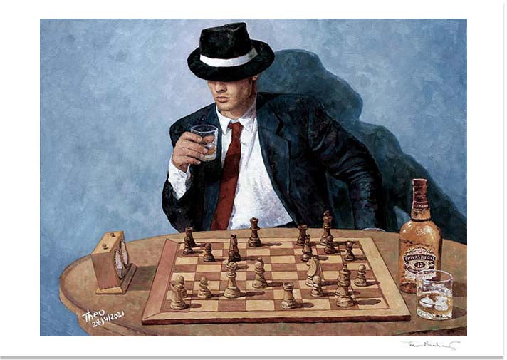 Art noir Fine Art Prints Make Your Move a chess painting Art by