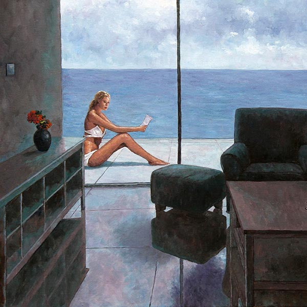oil painting, a sea view apartment by Theo Michael titled The Apartment