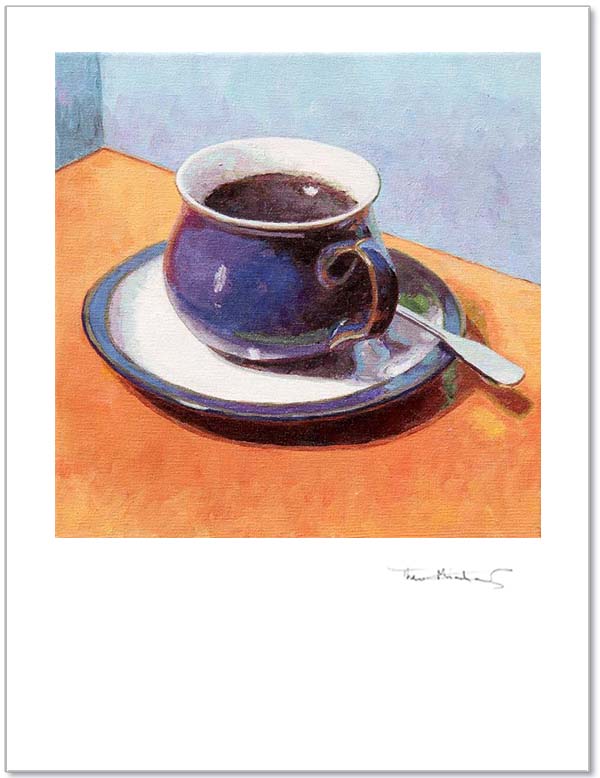 wall decor for the kitchen, fine art print of a Denby coffee cup by Theo Michael