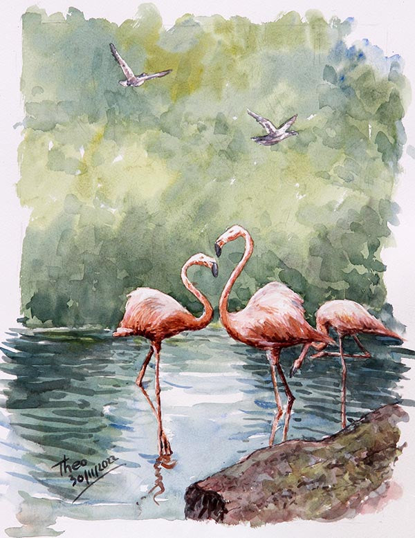 Watercolour painting, They Return Every Year
